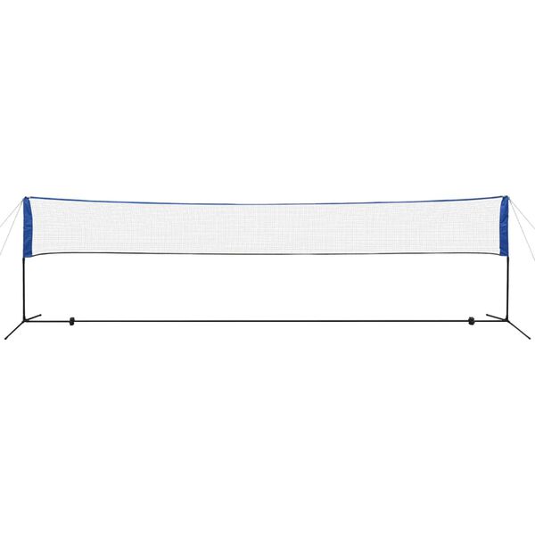 vidaXL Badmintonnett med fj&aelig;rballer 600x155 cm