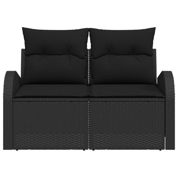 vidaXL Hagemøbelsofa Svart 124 x 62 x 69cm polyrotting