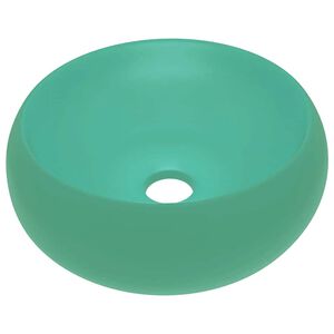 vidaXL Luksuri&oslash;s servant rund matt lysegr&oslash;nn 40x15 cm keramisk