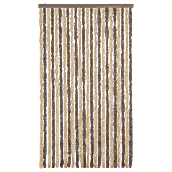 vidaXL Fluegardin mørkebrun og beige 100x200 cm chenille