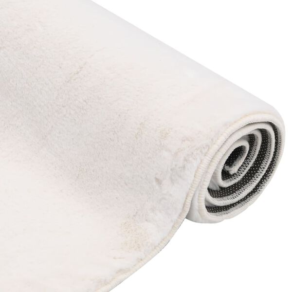 vidaXL Teppe kunstig kaninskinn 180x270 cm kremhvit
