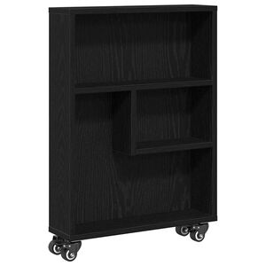 vidaXL Smal Oppbevaringsvogn Svart Eik 48 x 13 x 68 cm