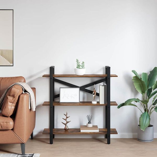 vidaXL Bokhylle R&oslash;kt eik 100 x 33,5 x 102 cm Konstruert tre