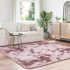 vidaXL Flossteppe med lang luv NAVARRA støvet rosa 200x200cm polyester
