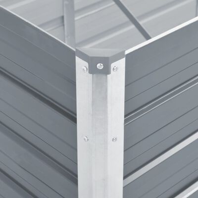 vidaXL Høybed galvanisert stål 129x129x77 cm grå