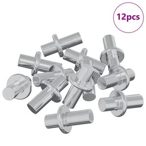 vidaXL Hylla Peg Ensfarget 12 pcs s&oslash;lv 8,6 x 8,6 x 14,6 mm St&aring;l