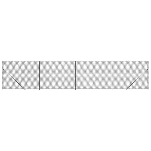 vidaXL Kjettinggjerde med flens antrasitt 1,6x10 m