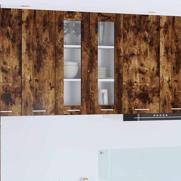 vidaXL Hengende skap med d&oslash;r R&oslash;kt eik 60 x 31 x 80 cm Konstruert tre