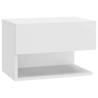 vidaXL Veggmontert nattbord høyglans hvit