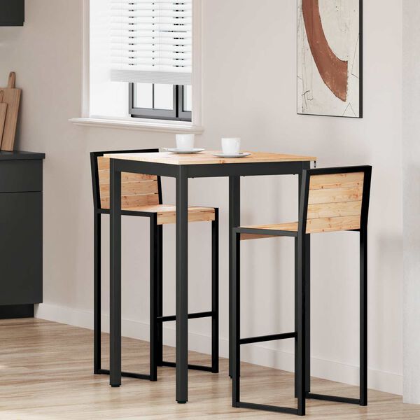 vidaXL Barbord Naturlig 110 x 55 x 105 cm Massiv furu