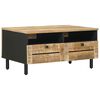 vidaXL Kaffebord Brun og svart 80 x 54 x 40 cm Massiv mango tre