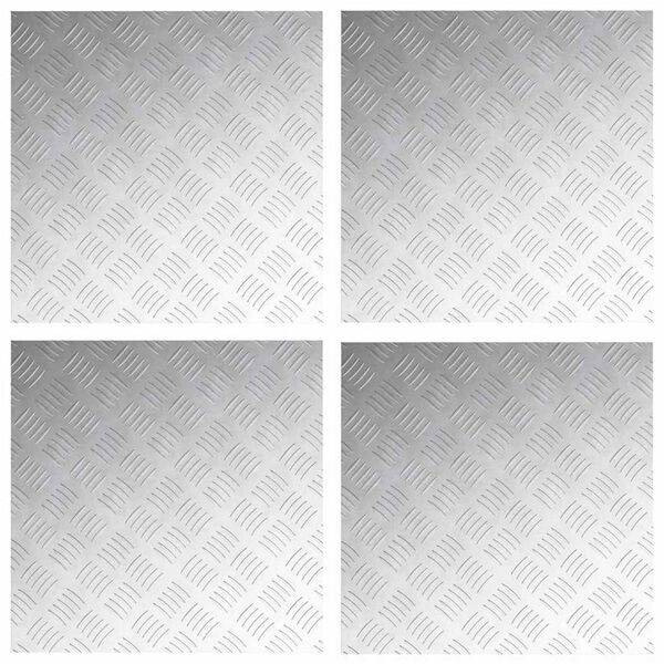 vidaXL Trinn Torget 4 pcs s&oslash;lv 50 x 50 cm Aluminium