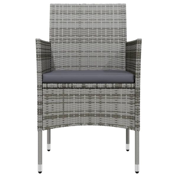 vidaXL Hagespisegruppe med puter 3 deler gr&aring; og svart