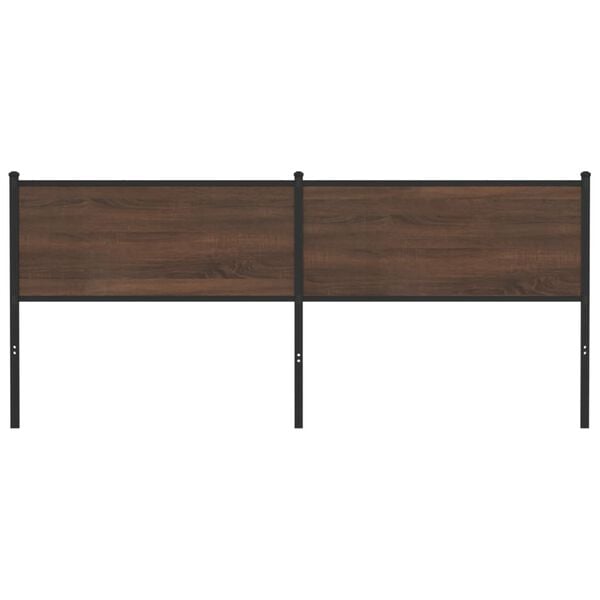 vidaXL Utskiftbar sengegavl brun eik 200 cm konstruert tre og st&aring;l