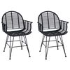 vidaXL Spisestuestol 2 pcs Svart 44 x 44 x 74 cm Rattan og Jern
