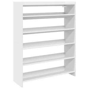 vidaXL Skohylle hvit 80x25x100 cm konstruert tre