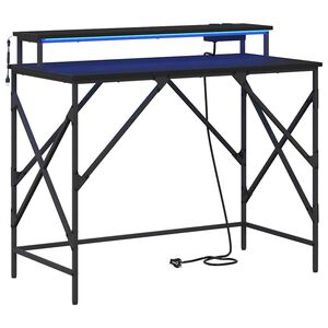 vidaXL Skrivebord Svart Eik 100 x 50 x 86,5 cm Konstruert tre