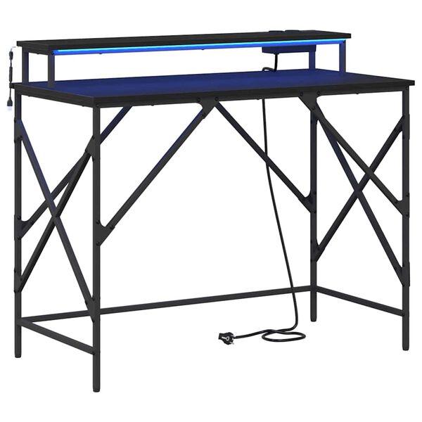 vidaXL Skrivebord Svart Eik 100 x 50 x 86,5 cm Konstruert tre