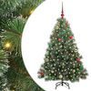 vidaXL Kunstig juletre med 150 LED med stativ gr&oslash;nn 150 cm PE og PVC