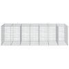 vidaXL Gabionkurv med deksel 350x100x100 cm galvanisert jern
