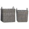 vidaXL Planter Kurv med lagring 2 pcs Gr&aring; Lacak Rattan