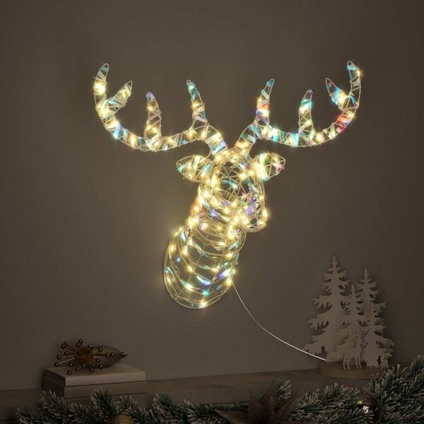 vidaXL Reinsdyr Trekke Slede Varmhvit 68 x 36.5 x 62.5 cm PET