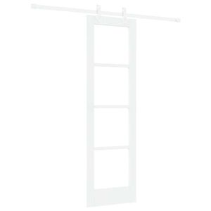 vidaXL Skyved&oslash;r 61 x 198,5 cm Massivt furutre og glass Hvit