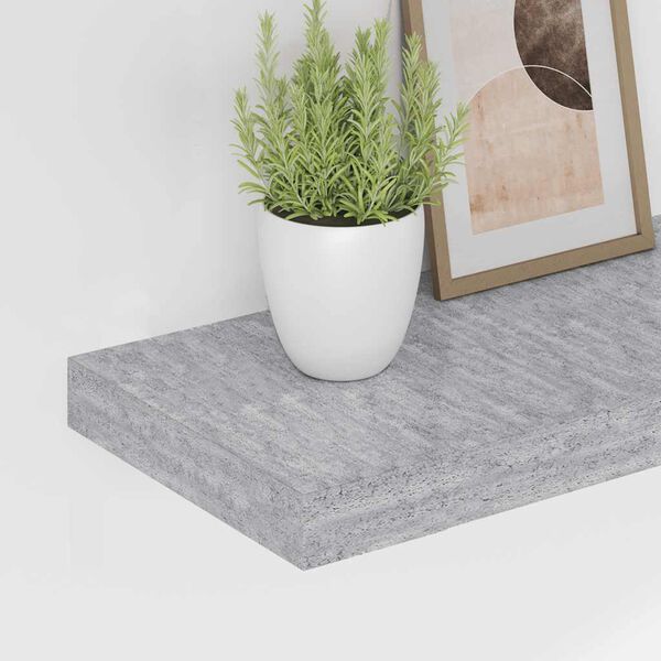vidaXL Flytende vegghylle betonggr&aring; 80x23,5x3,8 cm MDF