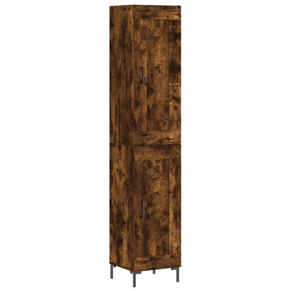 vidaXL Highboard røkt eik 34,5x34x180 cm konstruert tre