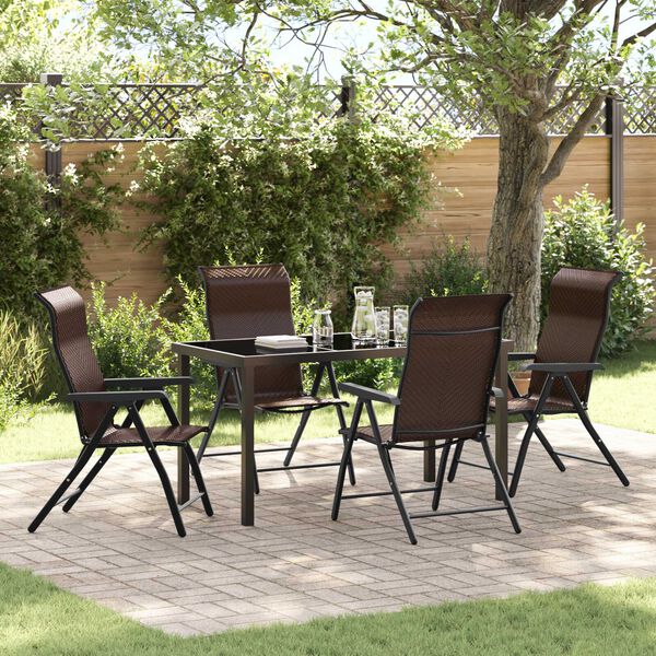 vidaXL Hage Spisegruppe 5 pcs Brun Poly rattan