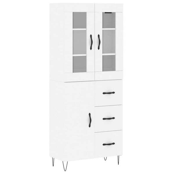 vidaXL Highboard hvit 69,5x34x180 cm konstruert tre