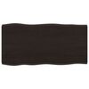 vidaXL Bordplate m&oslash;rkebrun80x40x2cm behandlet heltre eik naturlig kant