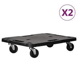 vidaXL Transportvogner 2 stk svart 58x38x12 cm polypropylen