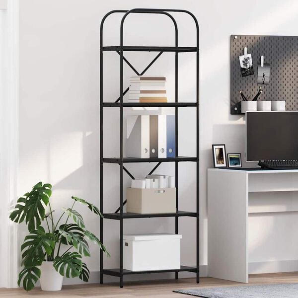 vidaXL Bokhylle Svart Eik 60 x 30 x 183 cm Konstruert tre