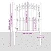 vidaXL Gjerdeport med spisser Gr&aring; 125 x 100 cm Pulverlakkert st&aring;l