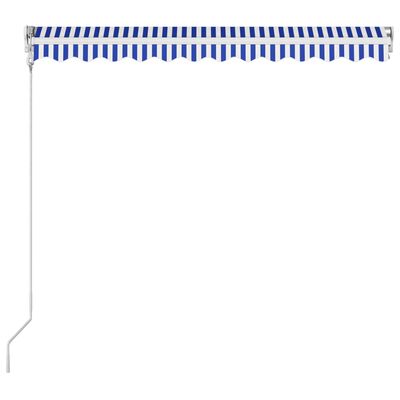 vidaXL Automatisk uttrekkbar markise 350x250 cm blå og hvit