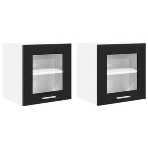 vidaXL Hengende skap 2 pcs Svart Eik 40 x 31 x 40 cm Konstruert tre