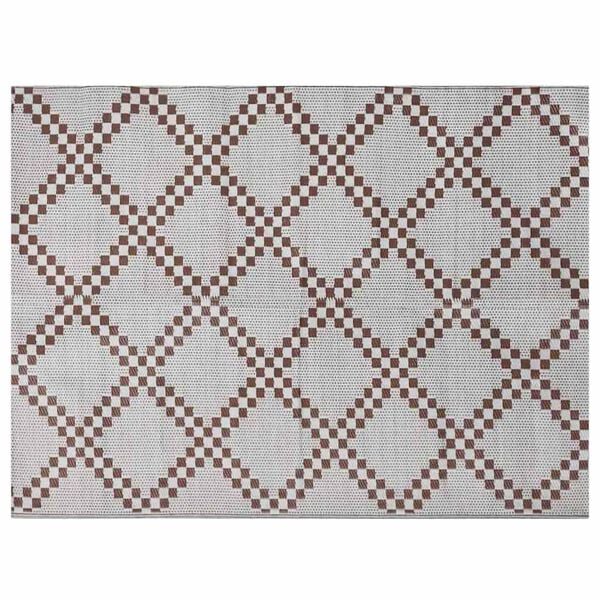 vidaXL Utendørs teppe ARAKIL Brun og hvit 300 x 400 cm PP
