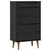 vidaXL Sko Skap MOLDE 59,5 x 35 x 103 cm Heltre furu Svart