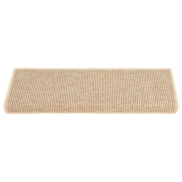 vidaXL Trappematter 15 stk 65x21x4 cm lys beige rektangul&aelig;r kant