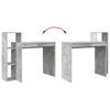 vidaXL Skrivebord med hylle Betonggr&aring; 100 x 40 x 90 cm Konstruert tre