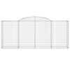 vidaXL Gabionkurver buede 5 stk 300x50x120/140 cm galvanisert jern