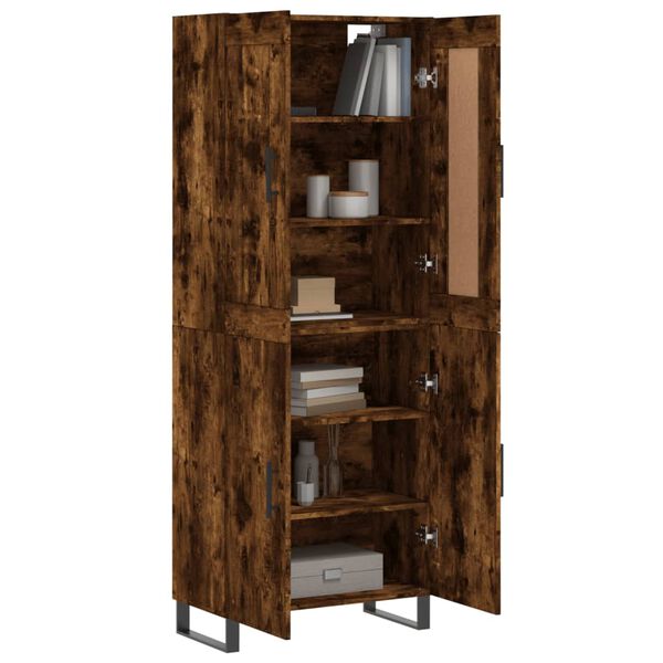 vidaXL Highboard r&oslash;kt eik 69,5x34x180 cm konstruert tre