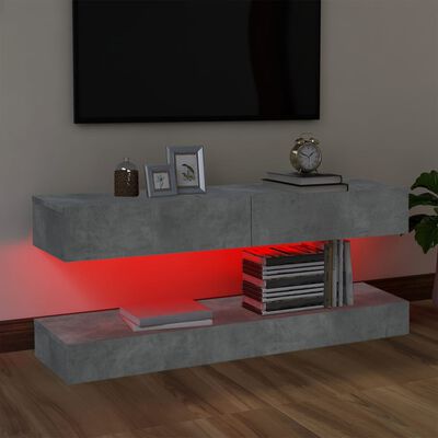 vidaXL TV-benker med LED-lys 2 stk betonggrå 60x35 cm