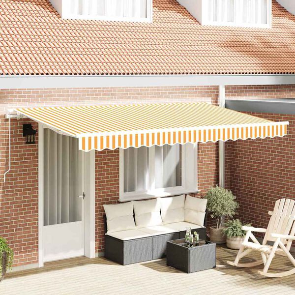 vidaXL Innvendbar Markise Gul 350 x 200 cm stoff