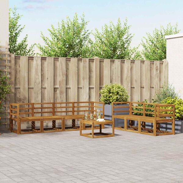 vidaXL Utend&oslash;rs sofa-sett 8 pcs Naturlig Solid akasietre