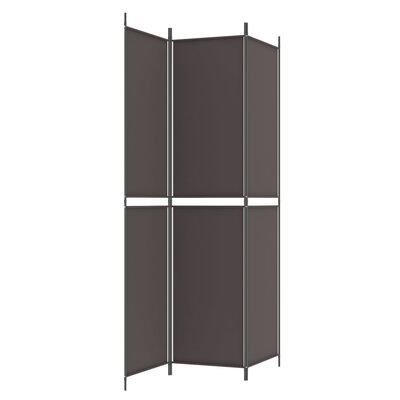vidaXL Romdeler 3 paneler brun 150x220 cm stoff