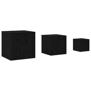 vidaXL Nesting Bord 3 stk. Svart Eik 45 x 45 x 45 cm Konstruert tre