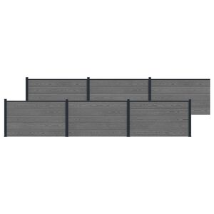 vidaXL Gjerdeplate 6 pcs WPC og Aluminium Gr&aring;