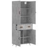 vidaXL Highboard betonggr&aring; 69,5x34x180 cm konstruert tre